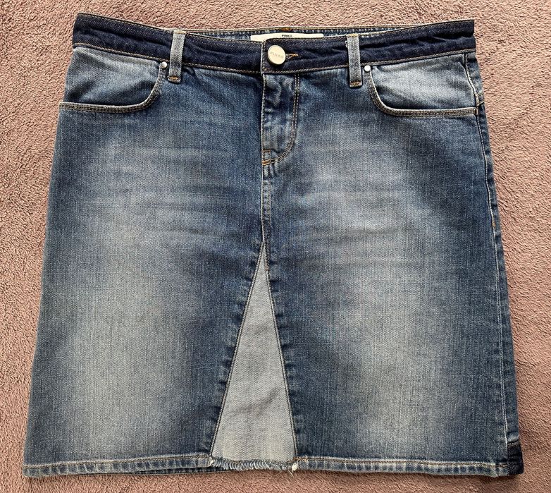 Spódniczka Pinko M jeans bawełna jak spodenki przetarcia awangarda kieszenie
