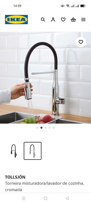 Torneira misturadora de cozinha, cromada. NOVA, IKEA