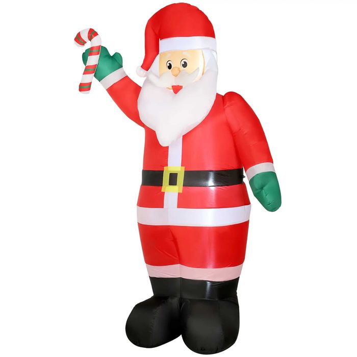 Pai Natal Insuflável 240 cm com Bastão Luzes LED