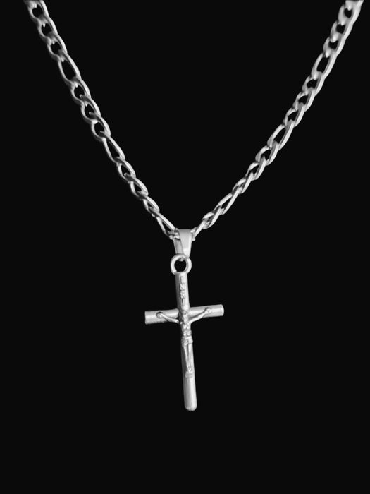 Naszyjnik figaro 55 cm | krzyżyk | czarne pudełko