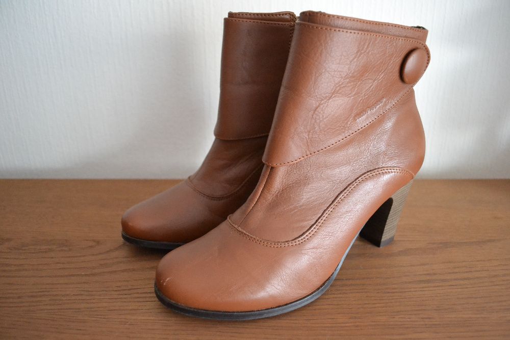 Skórzane botki roz 41