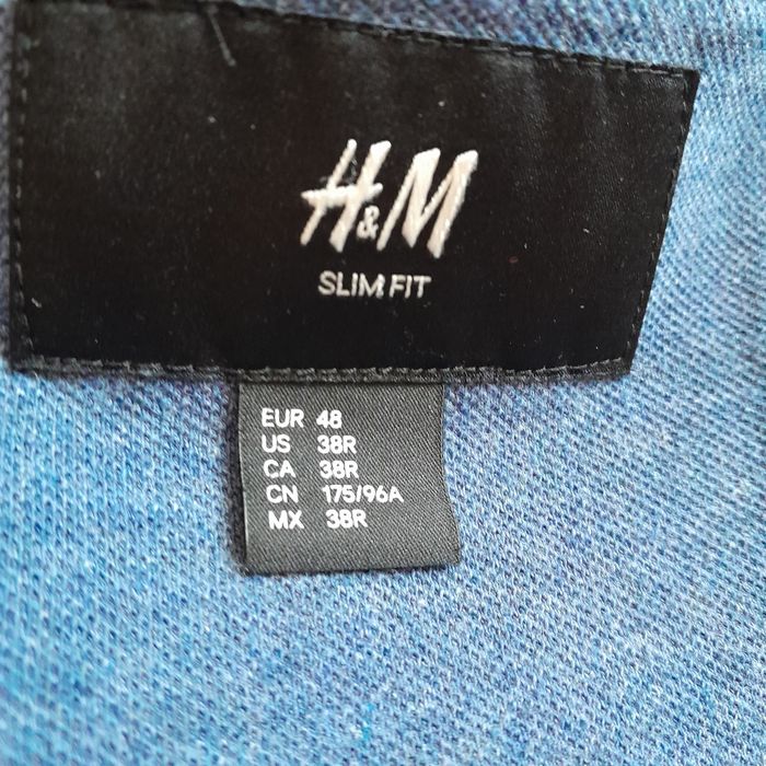 Marynarka  H&M r. 175 dzianinowa niebieska chłopiec bdb