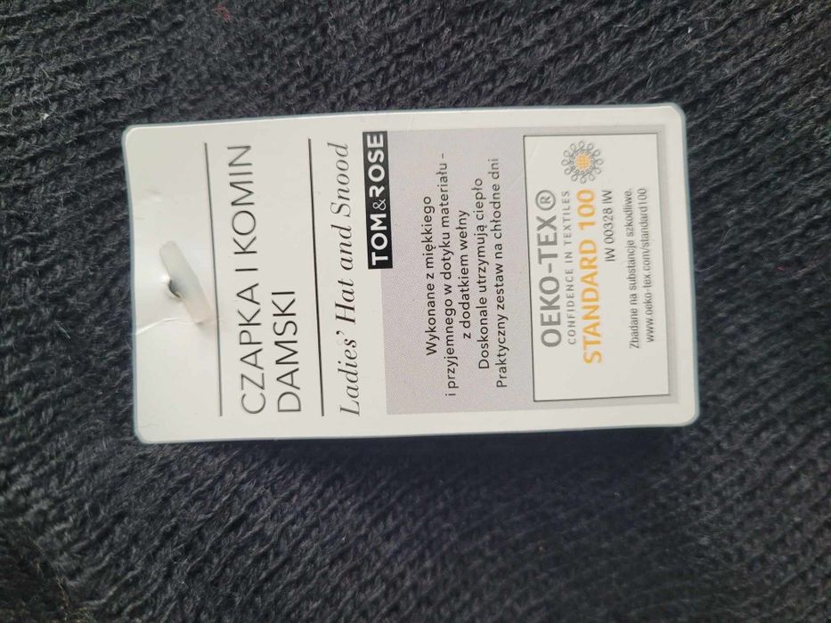 Czapka I komin damski z dodatkiem wełny