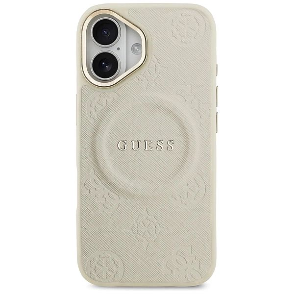 Etui Guess Peony Hot Stamp MagSafe na iPhone 17 - beżowe