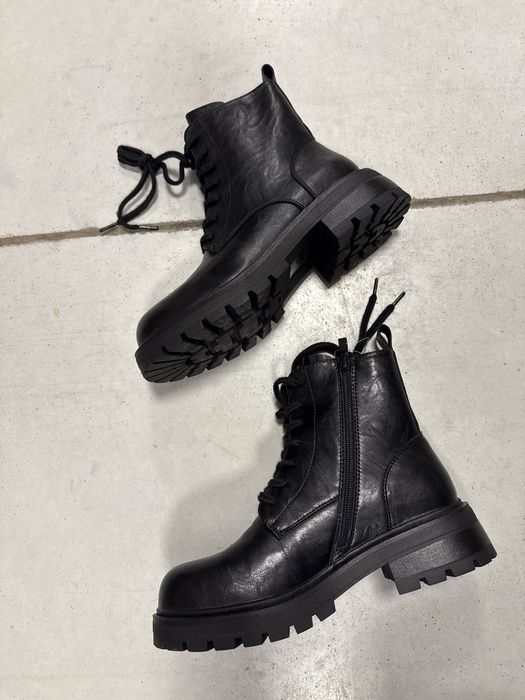 Czarne botki skóra nowe