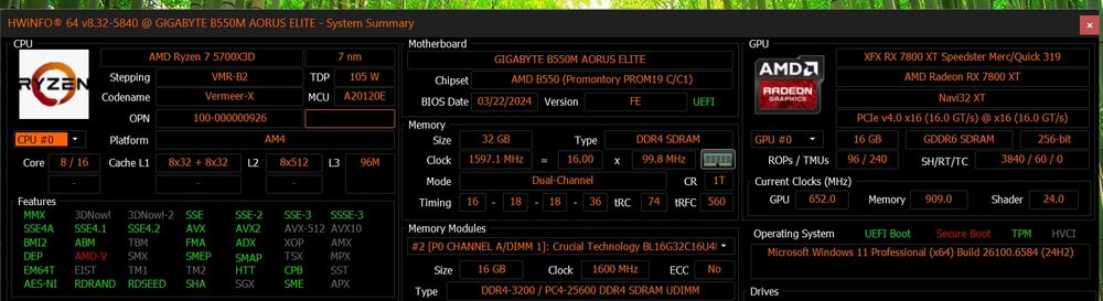 Pc Fixo ryzen 5700x3d radeon RX 7800XT