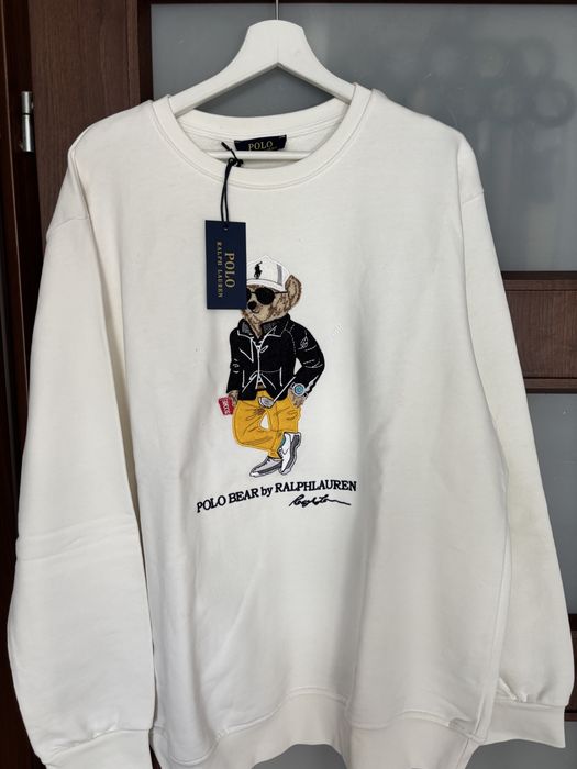 Polo Ralph bluza biala z misiem xxl unisex nowa