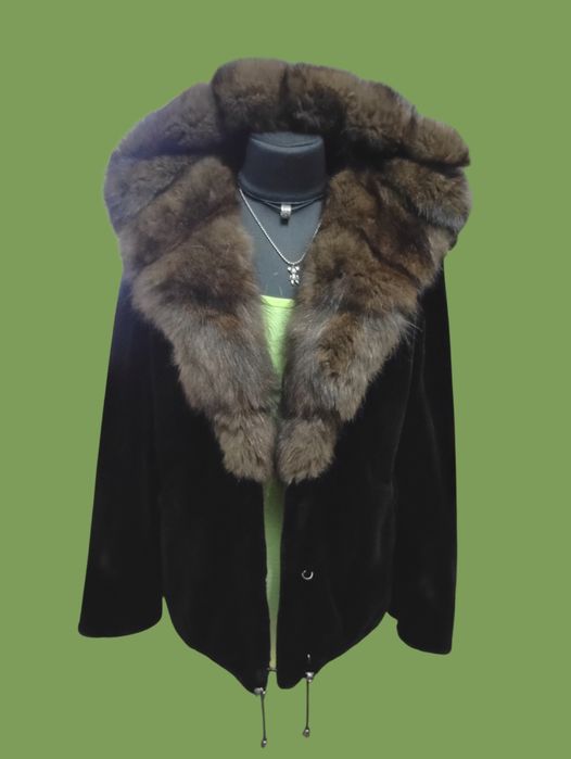 Nafa. Ог 110см.Норковый полушубок, шуба с соболем. Норковая шуба