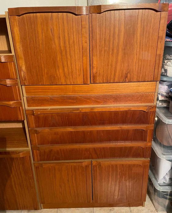 Conjunto 4 Módulos Madeira Vintage 165cm – Gavetas + Armários | 70€