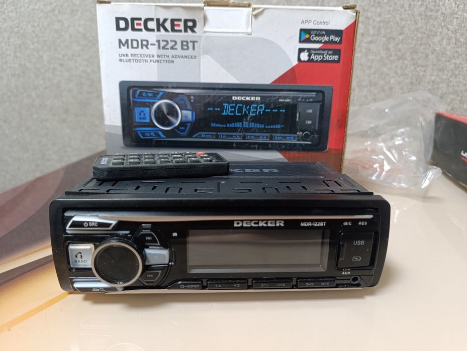 Усилитель JBL, магнитола DECKER MDR-122 BT