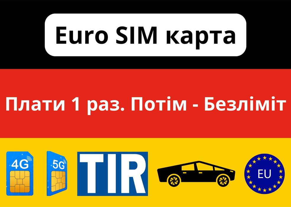 Роутер 5G з безлімітним інтернетом, Tsl SIM, Евро SIM EU, Free SIM,