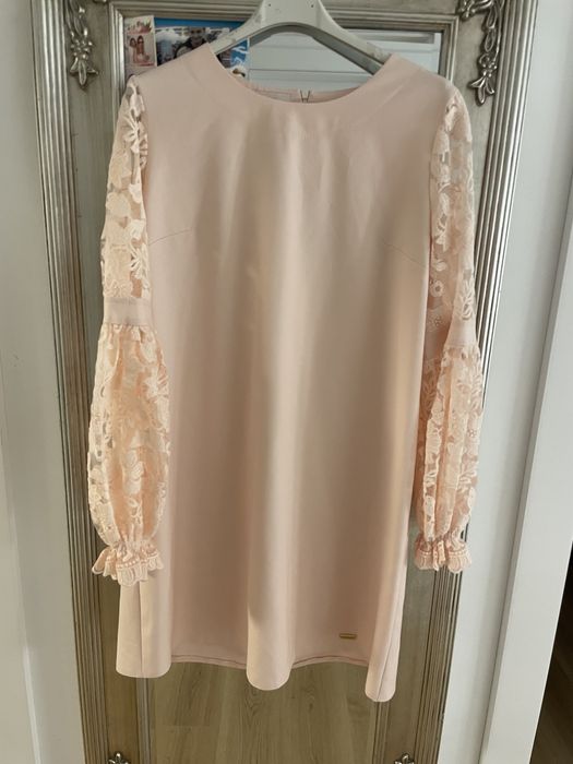 Sukienka mini pudrowa 38/M