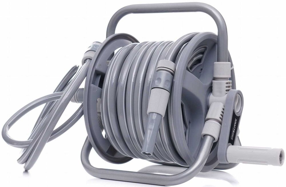 Stojak z wężem ogrodowym 1/2" wąż ogrodowy 40m + przyłącze 2m KD2080