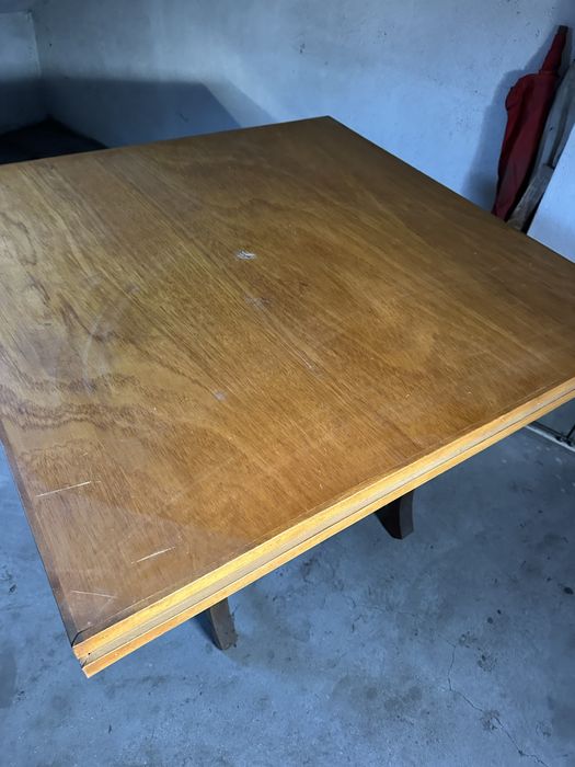 Mesa de sala de estar em madeira 96cm+40cmx2