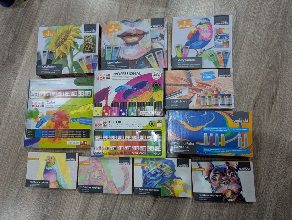 Акрилові фарби, акварель, об'ємні фарби