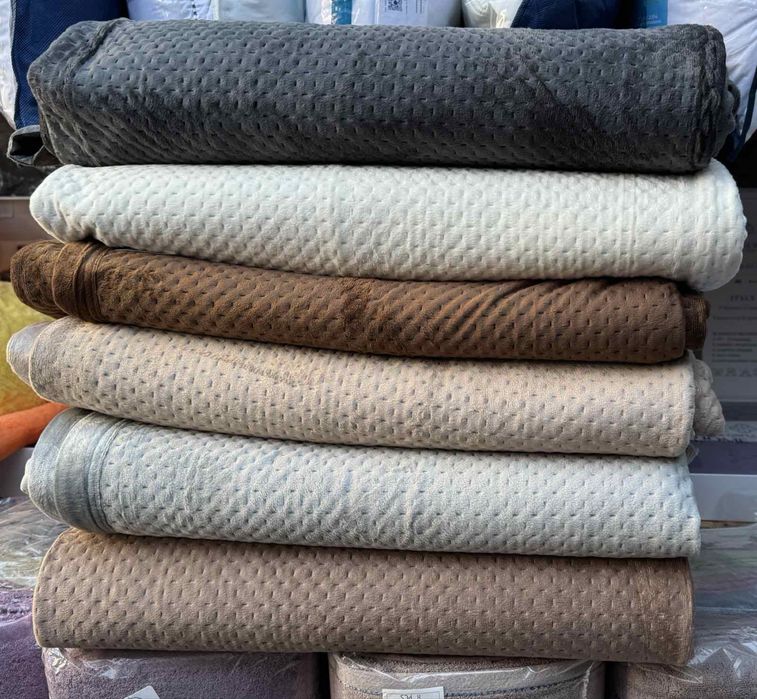 Вишукане якісні двох-лицеві велюрові накидки покривала "Хрестики"