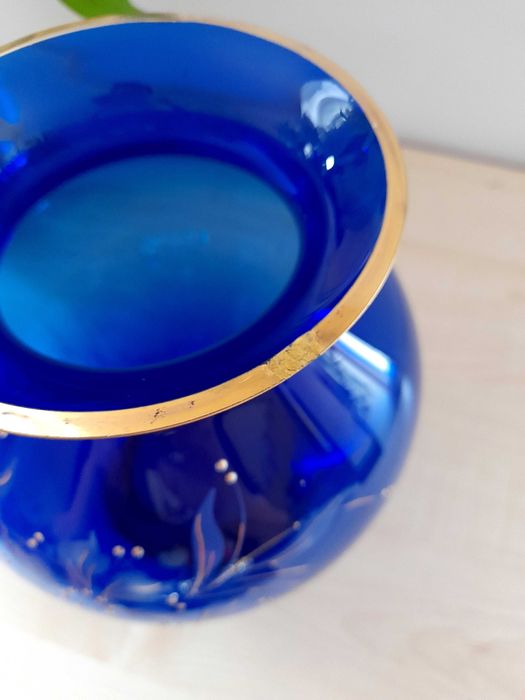 Wazony kobaltowy Lucka Glass DDR