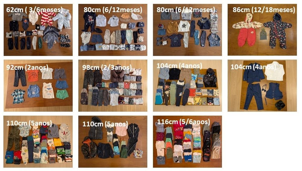 Roupa de menino de 3 meses até 6 anos