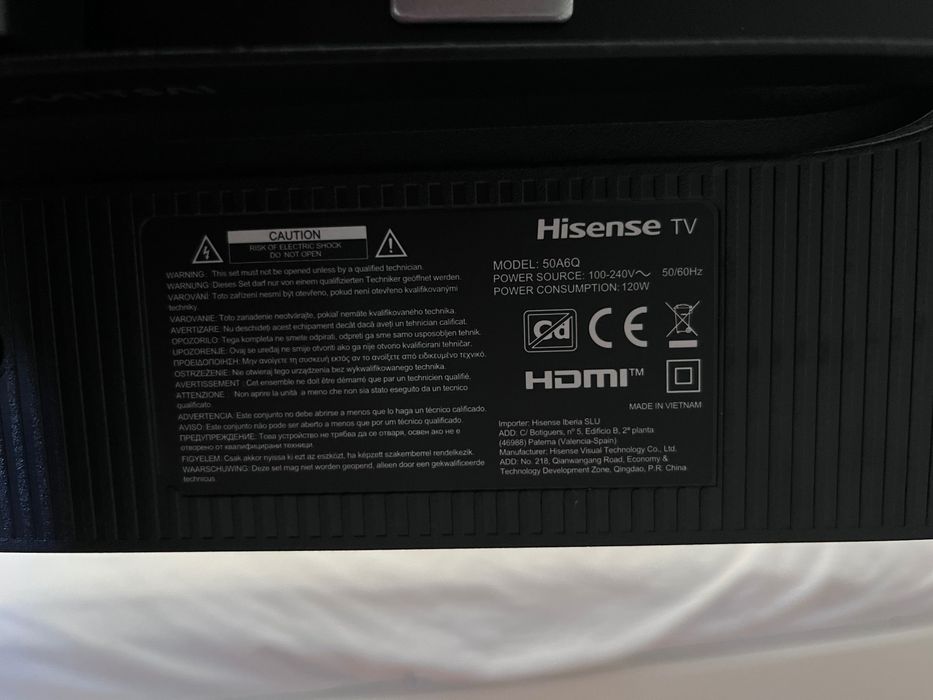 Hisense 50A6Q 50" 4K Smart TV – Para Peças ou Reparação