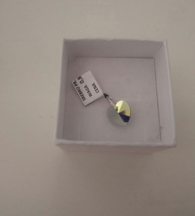 Serce serduszko Swarovski zawieszka fioletowa lila