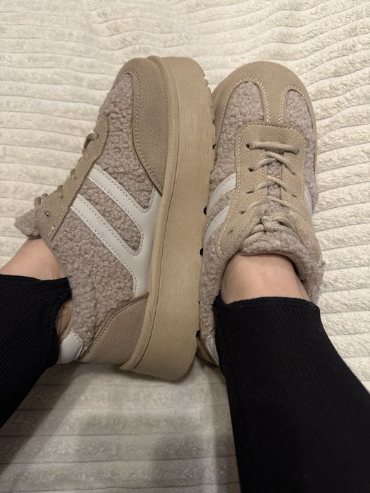 Кроссовки тедди,кроссовки зима беж