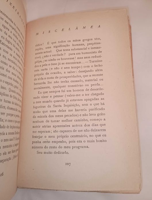 1a edição: Miscelânea, de M. Teixeira-Gomes