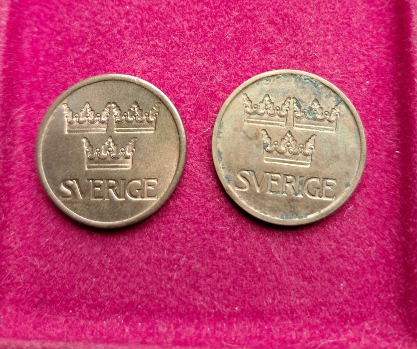 Lote 2 moedas - Suécia - 5 ore