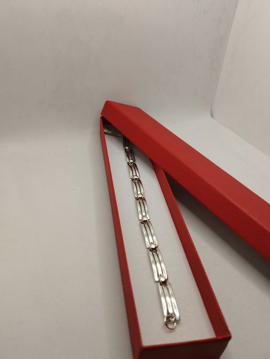 Srebrna bransoletka, próba 925, długość 19 cm