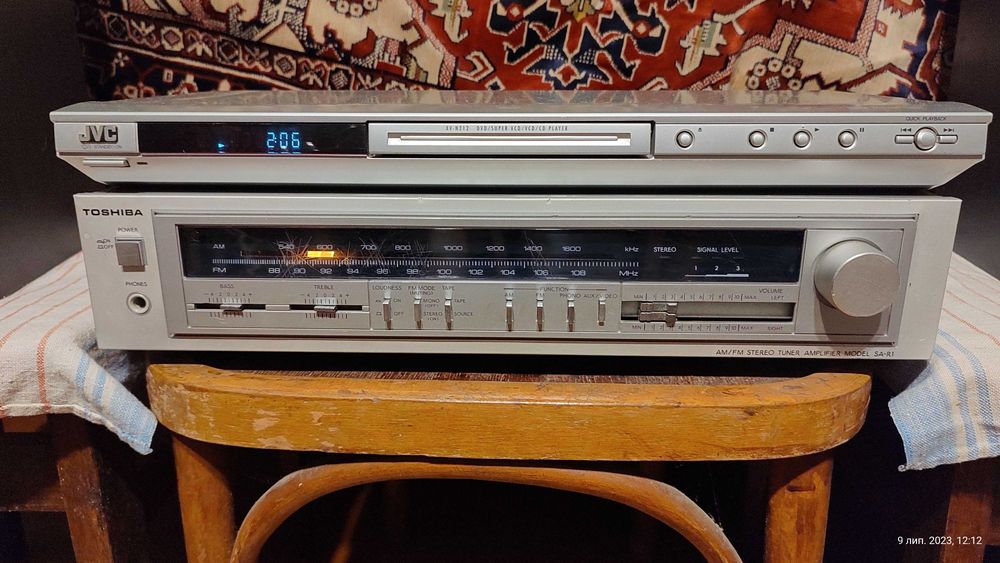 Комплект ресівер TOSHIBA SA-R1, DVD JVC, акустика SONY SS-RG66