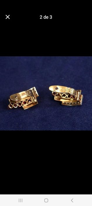 Brincos antigos em ouro,rubis e diamantes
