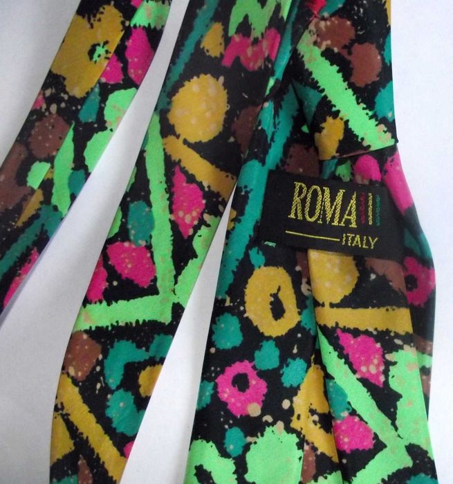 Ekskluzywny, jedwabny krawat, męski/damski, renomowana marka ROMA italy
