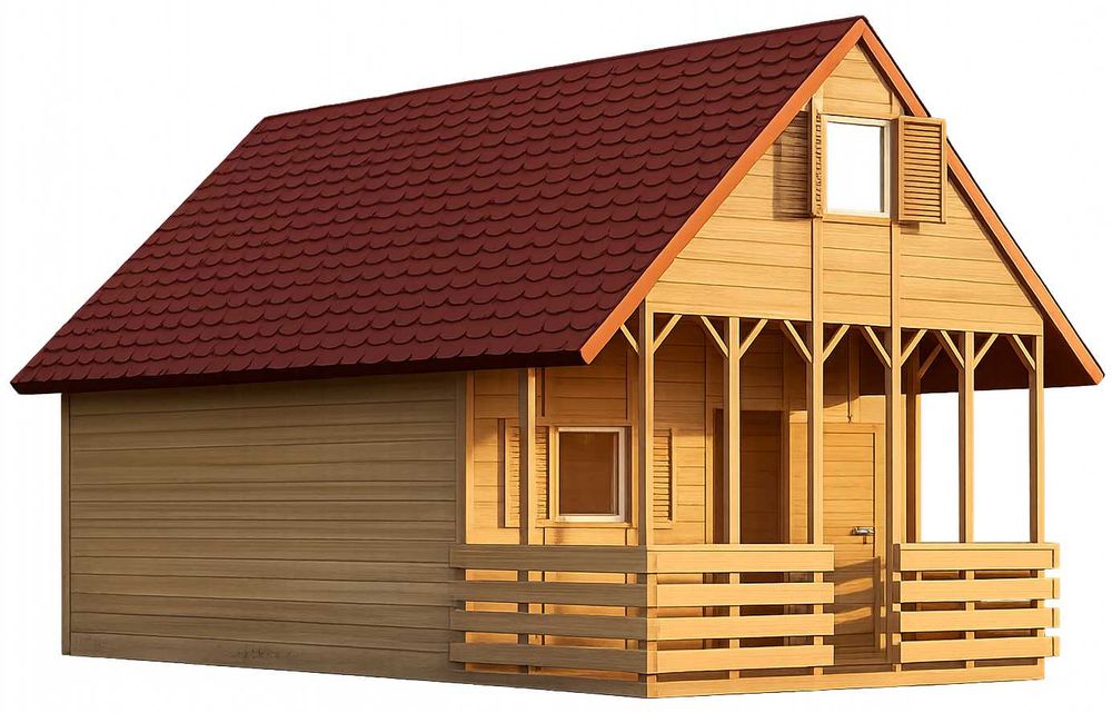 Domek całoroczny letniskowy drewniany z poddaszem 4m/7m