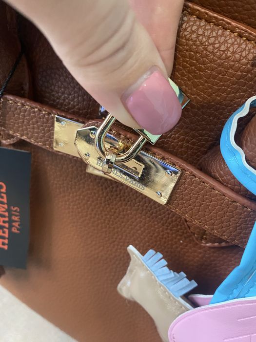 Сумка в стилі hermes birkin 35 см руда