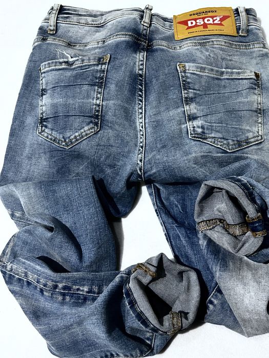 Spodnie Dsquared2 markowe gumki stretch jeansowe