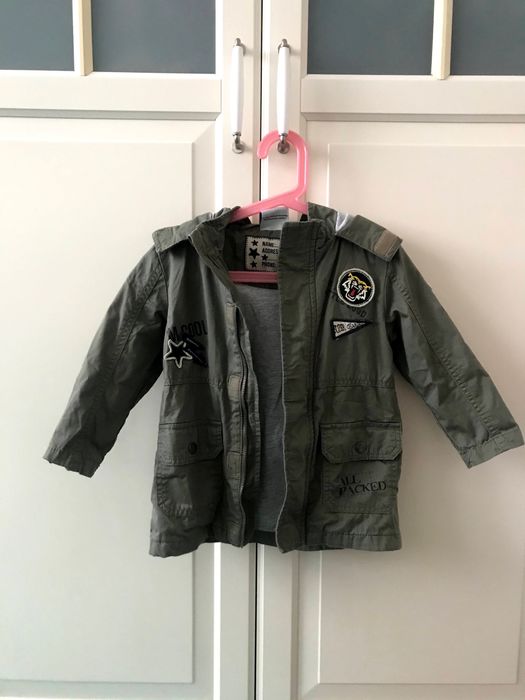 Parka wiosenna khaki 98 kurtka kurteczka wiosenna 2-3 c&a palomino