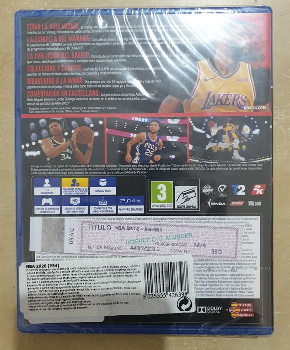 NBA2K20 PS4 NOVO. No plástico -Lacrado original!