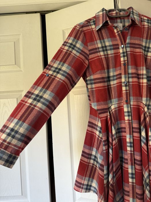 UMM koszyla dluga w krate rozowa flanelowa XS-S