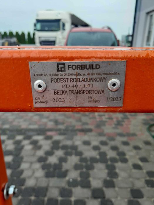 Nowy Podest rozładunkowy PD40/1,71  4000kg szalunki