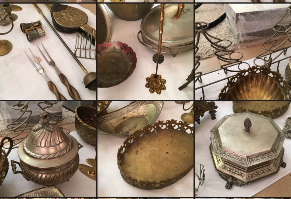 Antiguidades anos 70 80 vintage bronze ferro latao estanho fogo etc