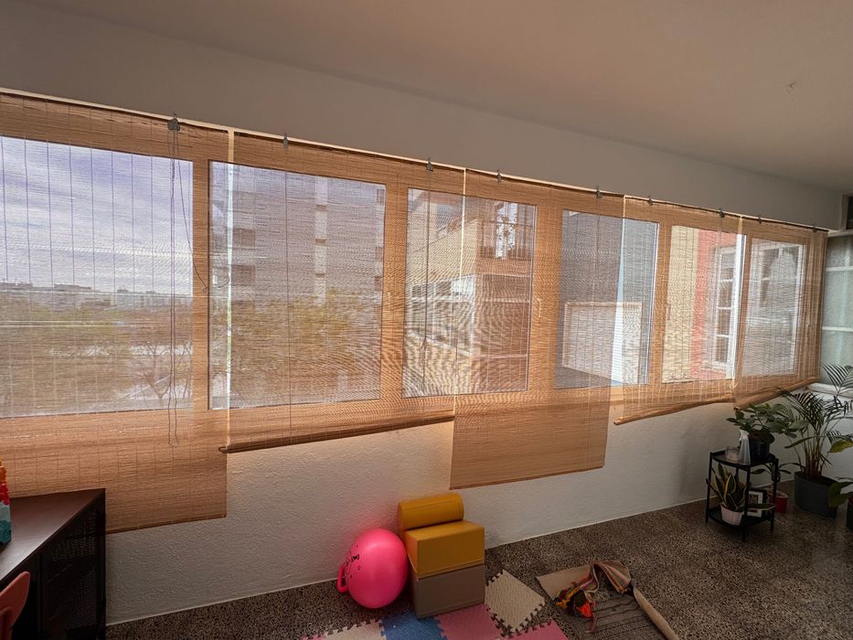 Estores de bambu natural Castanho claro, 90 x 175 cm