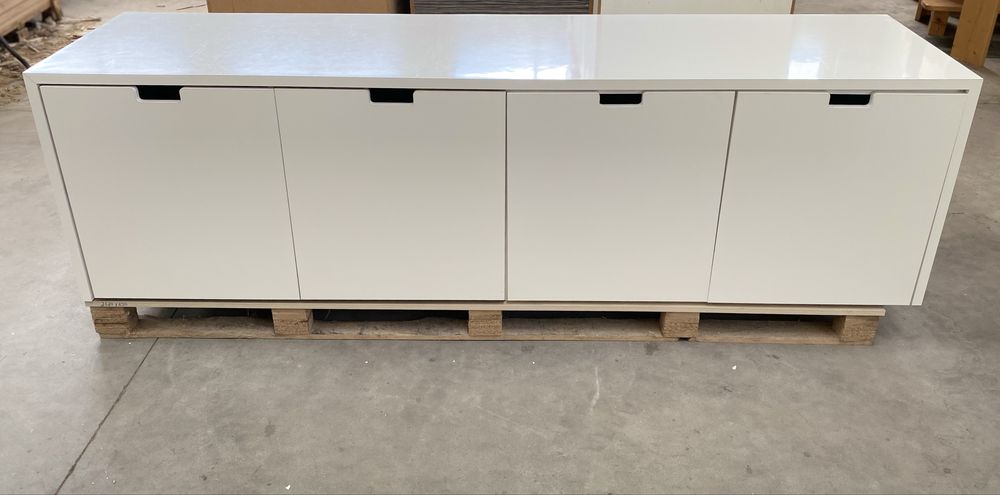 Aparador Moderno com 8 Gavetões – HPL Branco Brilhante