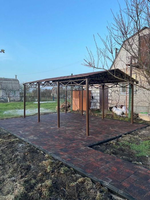 Двускатный навес для машины 6х10 | Автонавес | Доставка | Монтаж