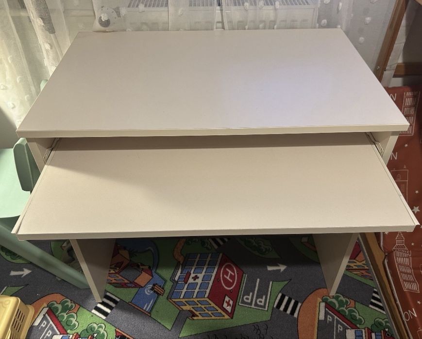 Biurko komputerowe  do pracy bezowe laminat 80x50