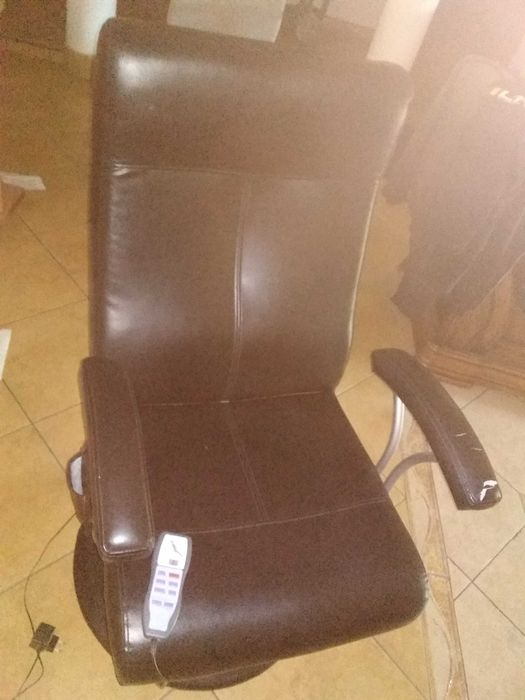 Fotel krzesło obrotowe PRL vintage biurowy masujący