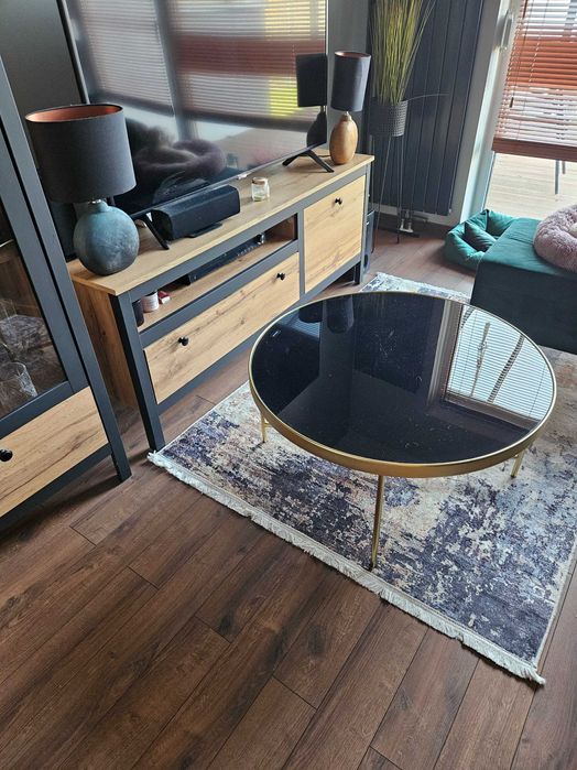 Stolik kawowy czarny szklany