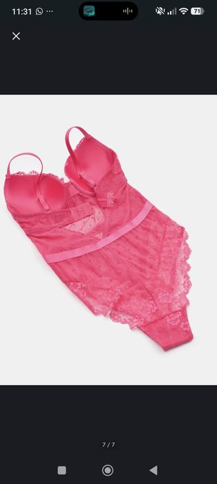 Prezent fuksja body seksowne strój walentynki nowy koronka