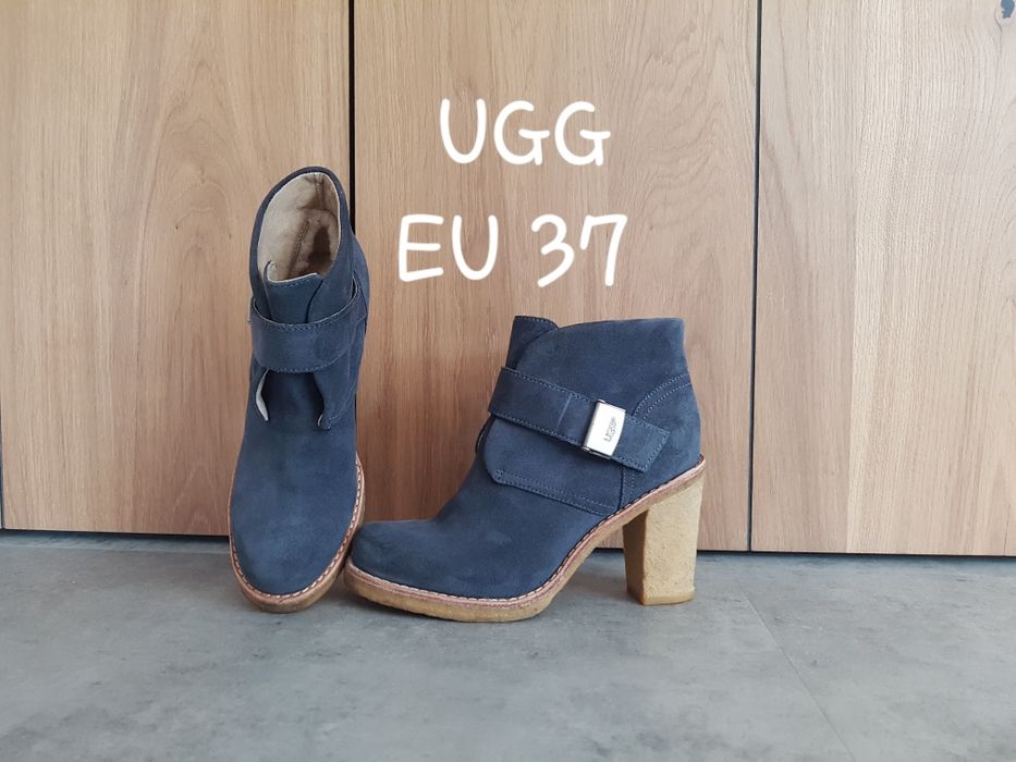 Botki skóra naturalna UGG 37 obcas zamsz  buty