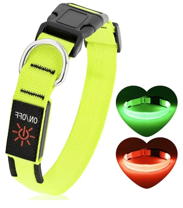 Świecąca obroża dla psa w nocy, regulowana Led