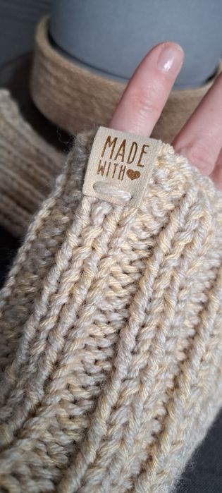 Beżowe mitenki/ rękawiczki Handmade.