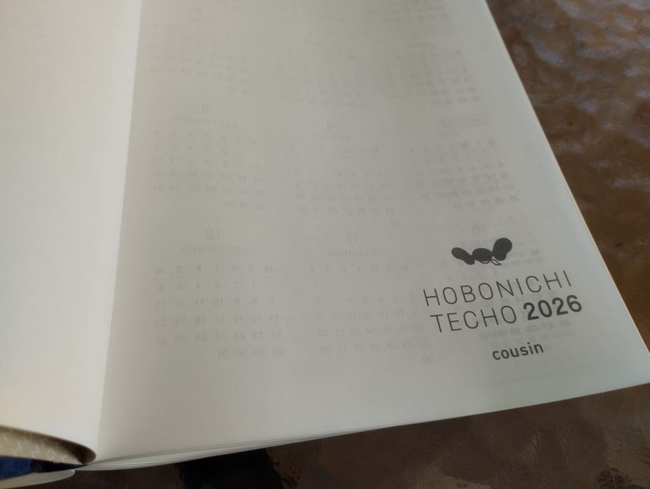 Hobonichi Techo 2026 Cousin  Book format A5, wersja angielska, codzienna